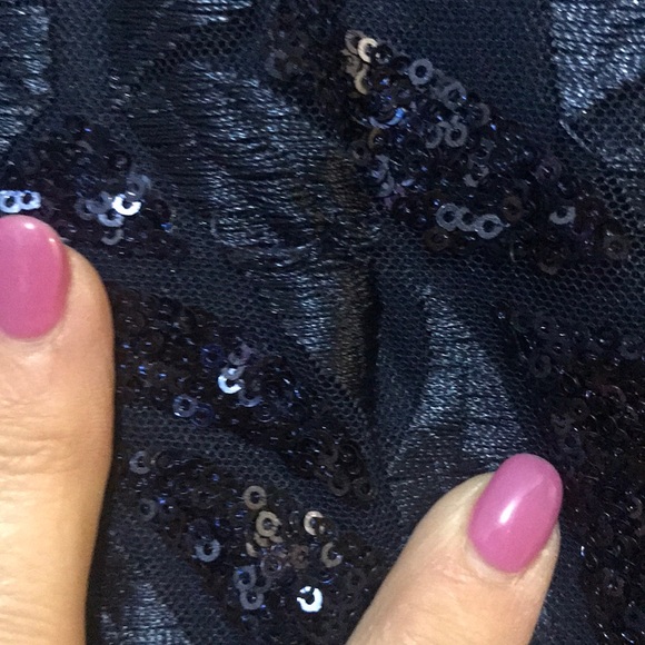 *Nicole Miller Navy sequin midi double v s2 NAVY - Picture 5 of 6